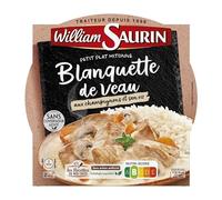 WILLIAM SAURIN - L'Assiette Blanquette De Veau Aux Champignons Et Son Riz Micro-Ondable 285G - Lot De 4 - Vendu Par Lot