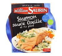 WILLIAM SAURIN - Plat Cuisiné Gourmand Saumon sauce oseille et riz pilaf, 300g - Lot de 4