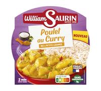 WILLIAM SAURIN Riz Poulet au Curry avec Riz et Petits Légumes, Plat Cuisiné Sans Conservateur, Poulet Origine France, 300g - Lot de 3