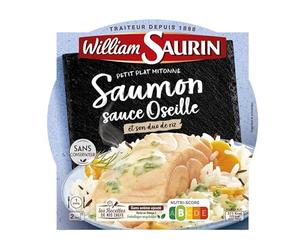 WILLIAM SAURIN - Saumon Sauce Oseille Et Son Riz Pilaf - Assiette Micro-Ondes 300G - Trois Articles