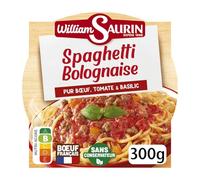 WILLIAM SAURIN Spaghetti Bolognaise Pur Bœuf Français Tomate et Basilic 300 g - Lot de 3