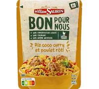 William Saurin William saurin - doypack bons pour nous riz et poulet roti, sauce coco curry 300g - Le sachet de 300g