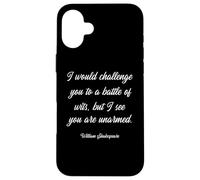 William Shakespeare Battle of Wits Citation littérature Anglaise Coque pour iPhone 16 Plus