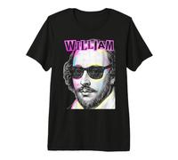 William Shakespeare Drôle Bard Playwright Pop Art T-Shirt Haut de Gamme