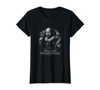 William Shakespeare, Le Barde des vers intemporels T-Shirt Graphique avec Valeur, Femme, Noir, M