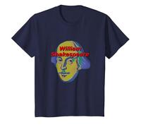 William Shakespeare Portrait stylisé Meme T-Shirt, Enfant, Bleu Marine, 12 Ans