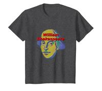William Shakespeare Portrait stylisé Meme T-Shirt, Enfant, Chiné Foncé, 2 Ans
