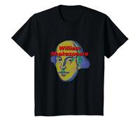 William Shakespeare Portrait stylisé Meme T-Shirt, Enfant, Noir, 3 Ans