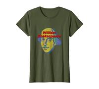 William Shakespeare Portrait stylisé Meme T-Shirt, Femme, Olive, 3XL