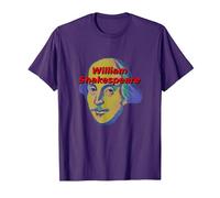 William Shakespeare Portrait stylisé Meme T-Shirt, Homme, Violet, L