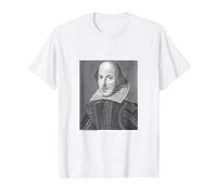 William Shakespeare Portrait Théâtre Scénariste Historique T-Shirt Graphique avec Valeur, Homme, Blanc, XL