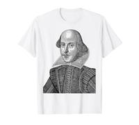 William Shakespeare Portrait Théâtre Scénariste Historique T-Shirt Graphique avec Valeur, Homme, Blanc, XL
