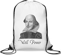 William Shakespeare Will Power Sac de gym décontracté avec cordon de serrage Blanc