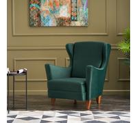 Williams fauteuil à oreilles en velours vert