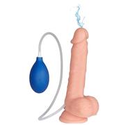 Willie City Gode Ejaculant Faux Sperme - God Ejacule Realiste 21 cm | 21 cm de longueur, 15 cm insérables, 3,4 cm de diamètre, PVC, Lubrifiant à base d’eau recommandé, Nude, 30 ml de réservoir
