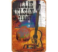 Willie Nelson - Affiche 2018 New Braunfels, TX FOIL rétro en métal vintage 30,5 x 20,3 cm Décoration murale