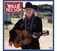 Willie Nelson Officiel | Calendrier mural mensuel carré 2026 30,5 x 61 cm | Sans plastique | BrownTrout | Musique Entertainment Songwriting