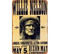 Willie Nelson - Poster 2005 Dixon, CA May Fairgrounds rétro en métal vintage 30,5 x 20,3 cm Décoration murale