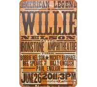 Willie Nelson - Poster Murphys, California rétro en métal - 30,5 x 20,3 cm