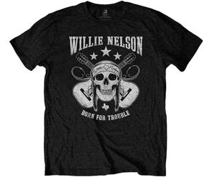 Willie Nelson Skull Black 2XL T-shirt