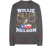 Willie Nelson - T-Shirt Maniche Lunghe # M Unisex Grey # Texan Pride [Import]