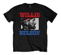Willie Nelson T Shirt Stare Logo Nouveau Officiel Homme Noir Taille M