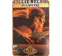 Willie Nelson - Texas Roadhouse Promo Poster Nacogdoches TX rétro en métal - 30,5 x 20,3 cm - Décoration murale
