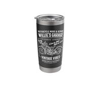 Willie's Garage Design moto pour le nom Willie Gobelet isotherme en acier inoxydable double paroi