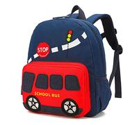 willikiva Sac à dos de voiture dinosaure pour enfant - Étanche - Pour garçons et filles, Red Bus, taille unique