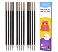 Willingood 12x recharges effaçables noires compatibles avec Legami pointe de stylo facile à effacer 0,7 mm, hauteur 13 cm