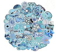 Willingood 53pcs VSCO Tumblr Aesthetic Stickers imperméables pour ordinateur portable skateboard voiture moto vélo PS4 valise snowboard iPhone Bleu