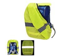 Willingood Housse de pluie pour enfants du primaire - 18-25 l - Compatible avec Ergobag, Scout, Satch - Housse de pluie universelle imperméable avec bande réfléchissante - Bords élastiques (vert fluo)