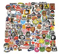 Willingood Lot de 100 autocollants imperméables en vinyle pour voiture, vélo, moto, bagage, ordinateur portable, skateboard, snowboard