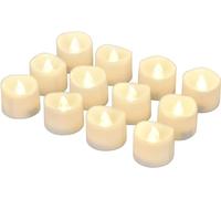 Willingood Lot de 12 bougies LED sans flamme avec minuteur et mode automatique 6 heures et 18 heures Blanc chaud 3,2 x 3,6 cm