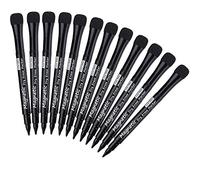 Willingood Lot de 12 marqueurs magnétiques noirs pour tableau blanc effaçable à sec - Gomme pour enfants - Marqueurs pour tableau blanc - Pour réfrigérateur, bureau, école