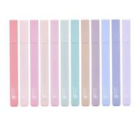 Willingood [Lot de 12] Surligneurs esthétiques à pointe biseautée souple, sans bleed Bible Highlighter Pastel, séchage rapide