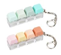 Willingood Lot de 2 jouets de clavier - Mini clicker de clavier avec 4 boutons et porte-clés, sensation de clic mécanique pour l'école, le bureau et les déplacements