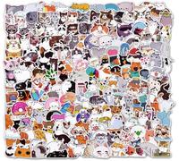 Willingood Lot de 200 autocollants en vinyle imperméables [Motif chat] Style graffiti pour voiture, vélo, skateboard, snowboard, bagages, ordinateur portable, MacBook, iPad et plus encore, SP056