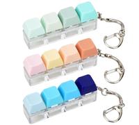 Willingood Lot de 3 jouets de clavier - Mini clicker de clavier avec 4 boutons et porte-clés, sensation de clic mécanique pour l'école, le bureau et les déplacements