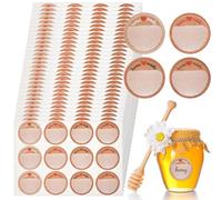 Willingood Lot de 360 étiquettes autocollantes en papier kraft de 38 mm pour pots de confiture, conserves, épices, rondes, amovibles, Homemade, autocollants d'étanchéité