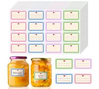 Willingood Lot de 608 étiquettes autocollantes multicolores pour confiture, étiquettes nominatives scolaires, 30 x 50 mm, autocollants décoratifs, à étiqueter - pour verres, confitures, bouteilles