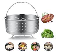 Williyatt Panier à Vapeur, 304 Acier Inoxydable Panier Autocuiseur, Panier Vapeur, Insert pour Cuisson à Vapeur avec Poignée Recouverte, pour la Cuisson des Légumes et des Aliments (20)