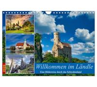 Willkommen im Ländle Calendrier mural 2026 DIN A4 paysage Calendrier mensuel CALVENDO
