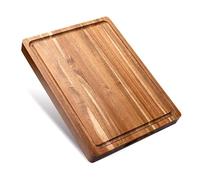WILLKOMMEN Planche à découper en bois d'acacia pour la cuisine, 3,8 cm d'épaisseur avec rainure pour le jus, 40,6 x 30,5 cm Planche à charcuterie pour les légumes, les fruits et le fromage