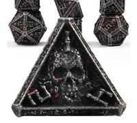 willmove Cthulhu DCC Jeu de dés DND en métal pour Donjons et Dragons, Cthulhu DCC Unique Magic RPG Jeu de rôle Accessoires cadeaux (noir sang)