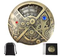 willmove Unique Dice - Dé en Métal Roulette Russe, Spinner Dice Polyvalent 7-en-1 (D20, D12, D10, D8, D6, D100) pour DND et Donjons et Dragons (Laiton)