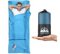 WILLNORN Drap de Sac de Couchage Upgrade 2-Way Zipper Microfibre Ultraléger - Petit et Fin Drap de Sac de Couchage d'été - Backpacking, Auberges, Refuges de Montagne - XL[220 x 95 cm]