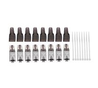 Willoghsa 8 PièCes SéRies Sans Outil Blindé RJ45 Cat 7 Prise de Terminaison Prise Cat7 / Connecteurs de Connecteur Cat7 Modulaire 23 / 24AWG-Noir