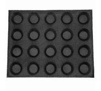 Willoghsa Moule en Silicone à 20 Trous Gâteau T Mini Modèle de Pizza Moule à Hamburger à Pain Outil de Plateau de Cuisson Antiadhésif Noir