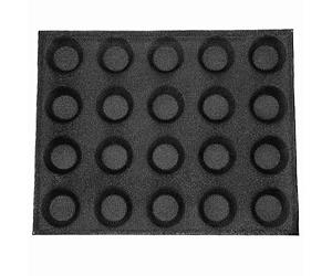 Willoghsa Moule en Silicone à 20 Trous Gâteau T Mini Modèle de Pizza Moule à Hamburger à Pain Outil de Plateau de Cuisson Antiadhésif Noir